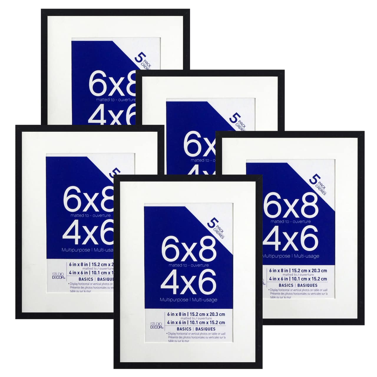 12 Packs: 5 ct. (60 total) Black Multipurpose 4" x 6" Frames, Basics by Studio Décor®